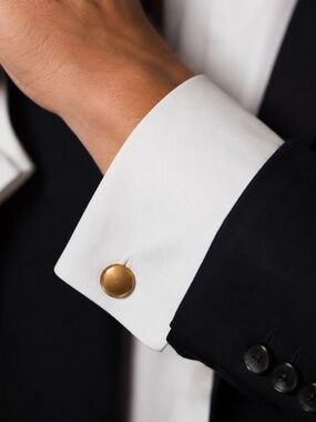 Antique  1900“The King" 20th Century” Brass Cufflinks / Button-Style Links –